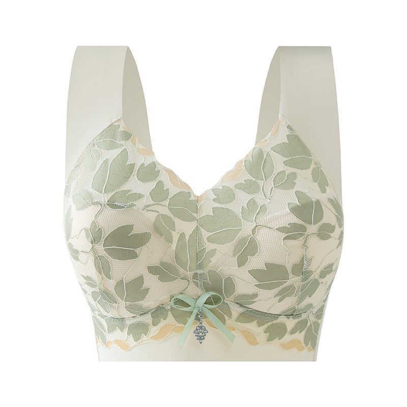 Lace Gathering Wireless Seamless Comfortable Breathable Sexy Bra