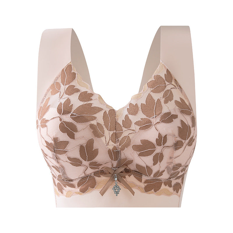Lace Gathering Wireless Seamless Comfortable Breathable Sexy Bra