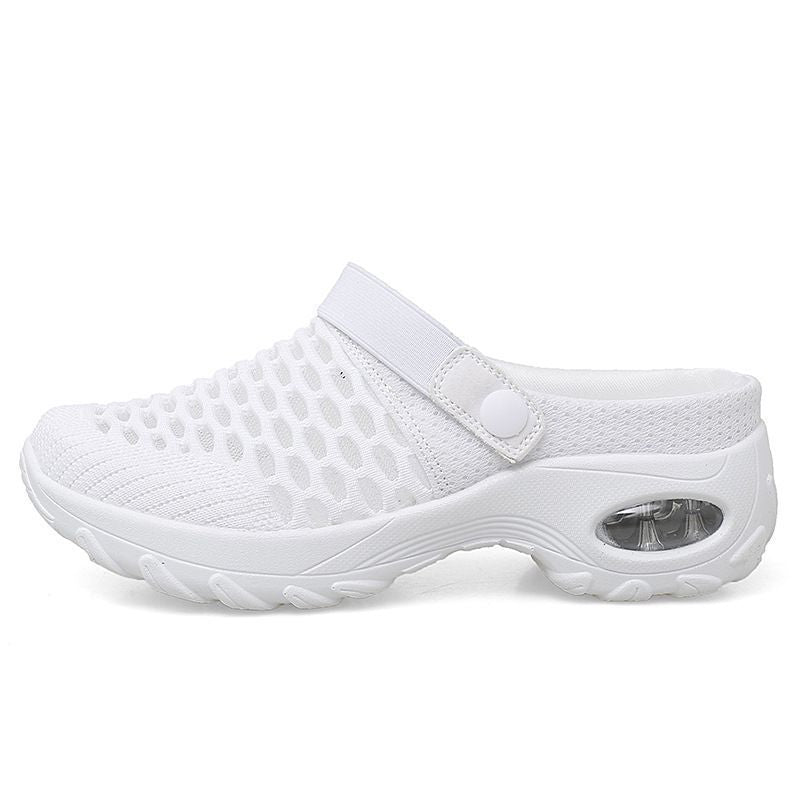 Summer Net Fabric Ankle Strap Two-sided Slip-on Sandals