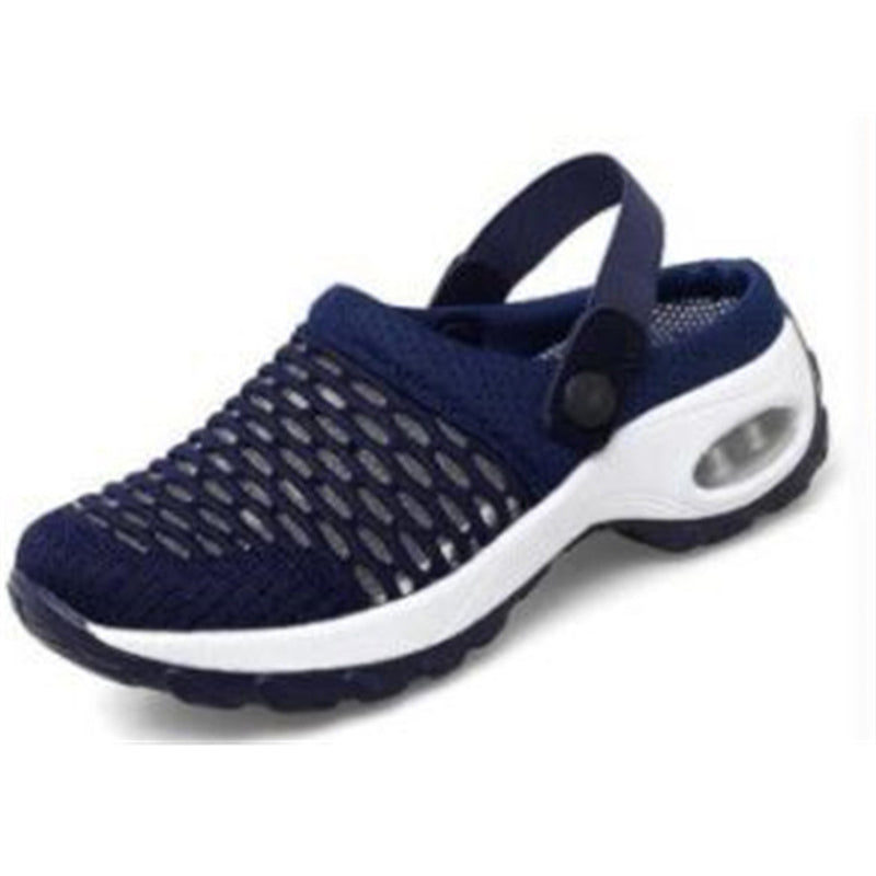 Summer Net Fabric Ankle Strap Two-sided Slip-on Sandals