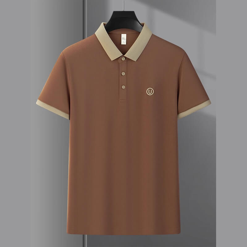 Men's Business Polo Shirt – Short Sleeve Embroidered Casual Top