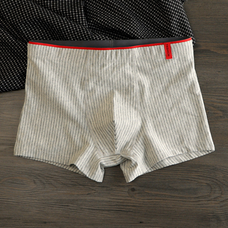 Pure Cotton Breathable Striped Men's Underwear