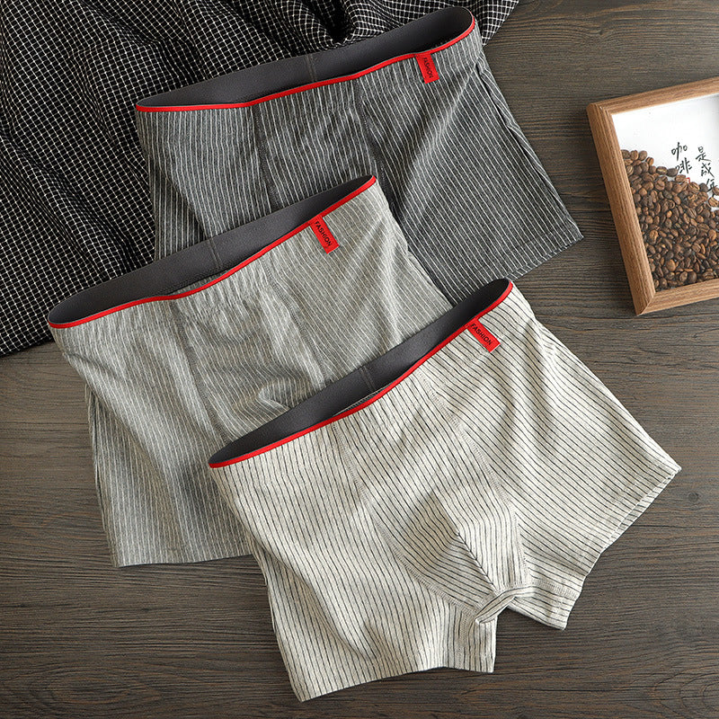 Pure Cotton Breathable Striped Men's Underwear