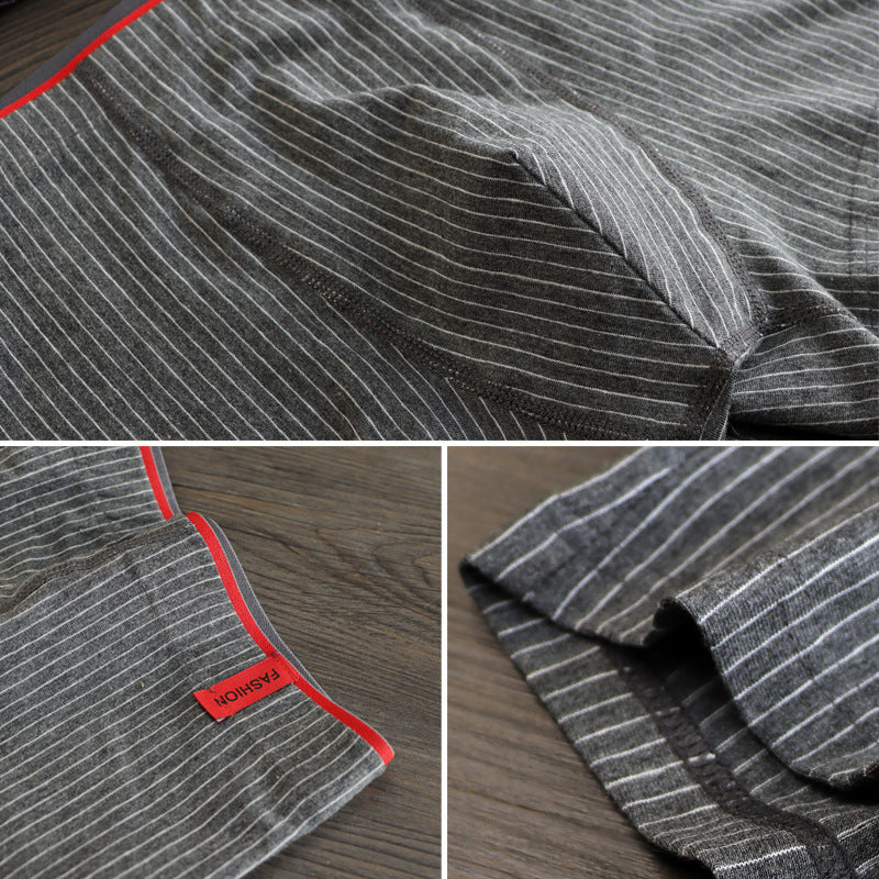 Pure Cotton Breathable Striped Men's Underwear