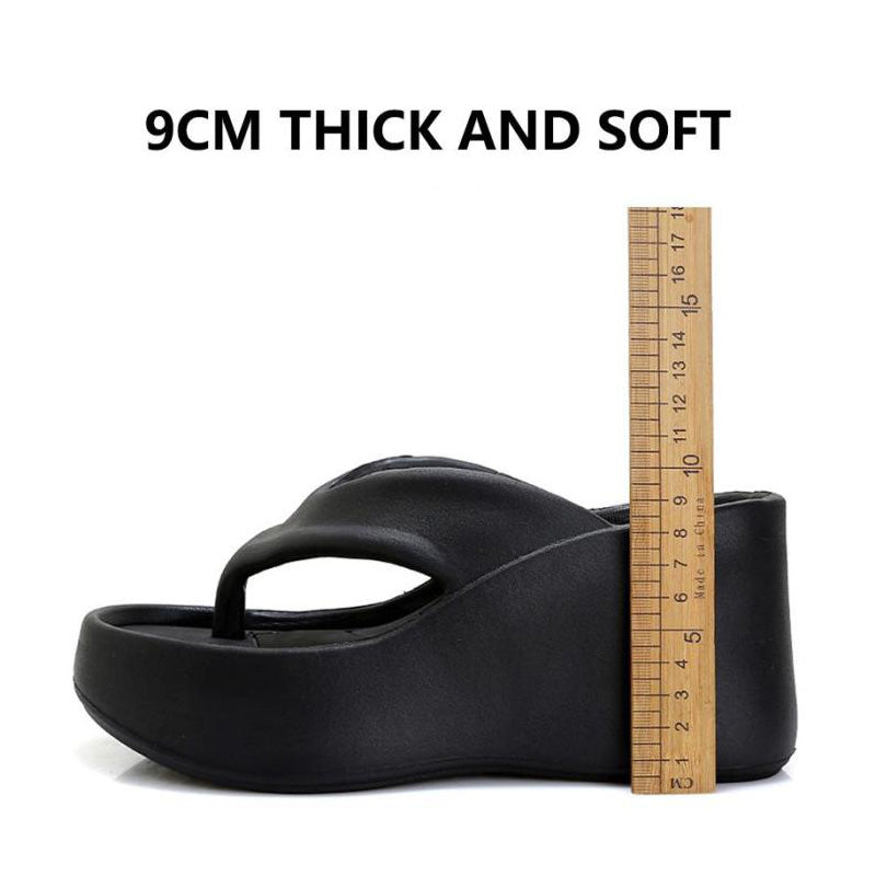 Women's Wedge Flip Flops – Thick Sole Comfort Sandals