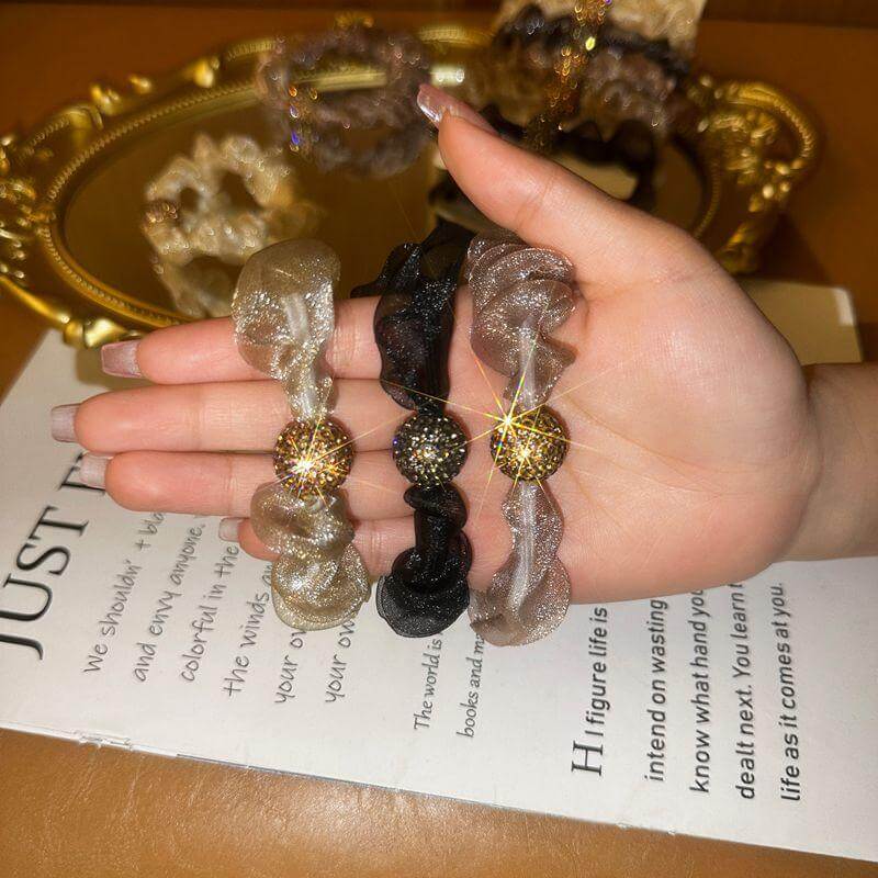 5Pcs- Mesh Beaded Headband: Versatile and Elegant