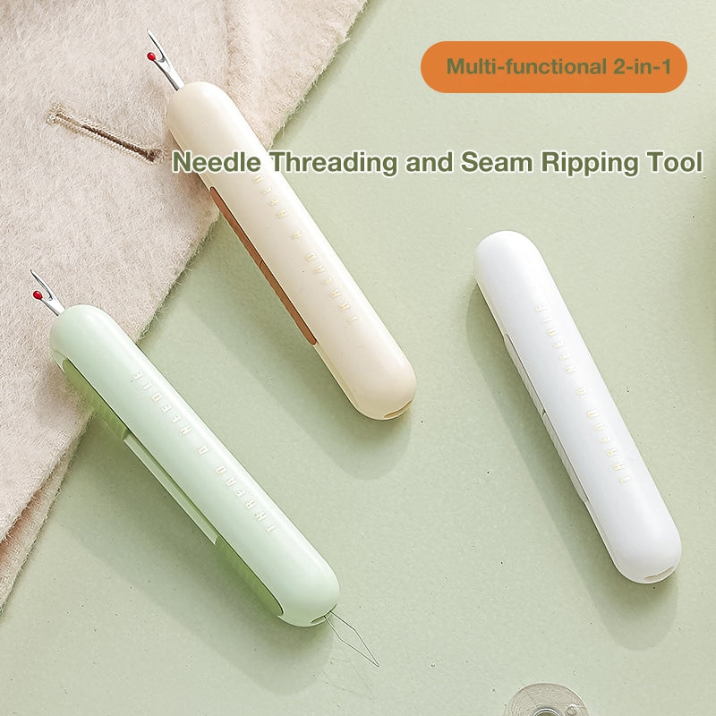 Dual-Head Hand Sewing Tool – 2-in-1 Needle Threader and Stitch Remover