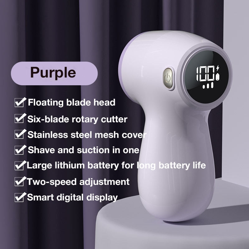 Portable Rechargeable Lint Remover with Digital Display – Electric Fabric Shaver for Home Use, Efficient Lint and Pilling Removal