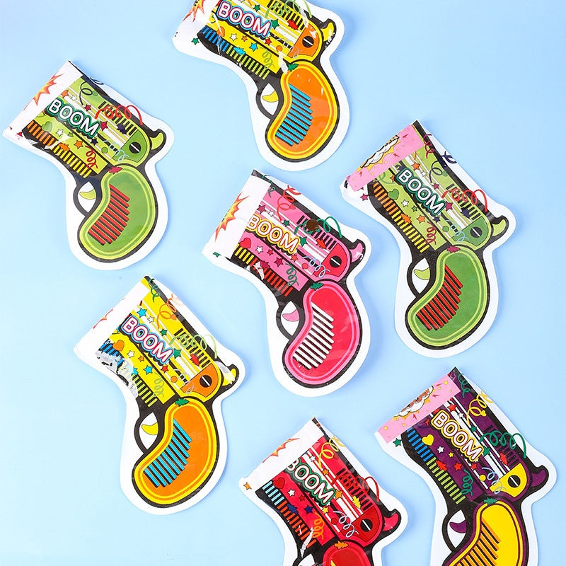 Inflatable Automatic Firework Gun, Mini Confetti Cannon, Hand-Thrown Streamer, Birthday Party Spray Tube