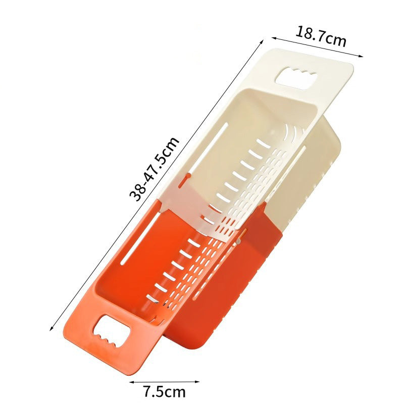 Expandable Drain Basket Dish Rack - Sink Organizer for Kitchen Storage