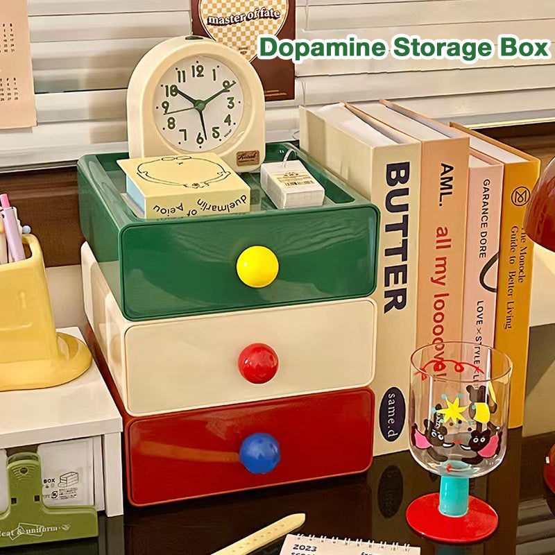 Dopamine Storage Box, Premium Dust-Proof Desktop Drawer Organizer