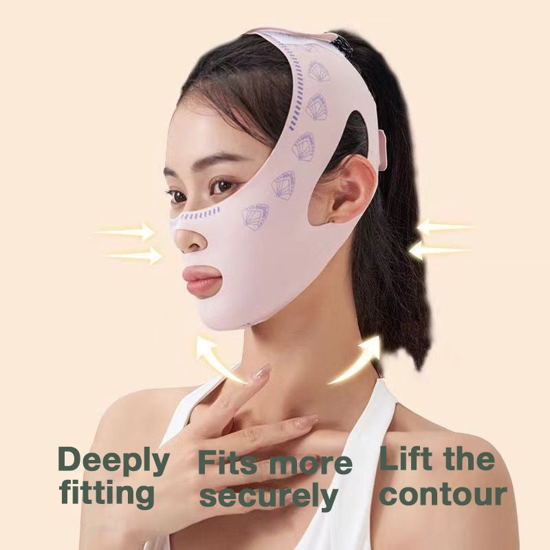V-Face Lifting & Firming Band Mask, Jawline & Facial Lift for Mandible and Nasolabial Folds, Day & Night Use