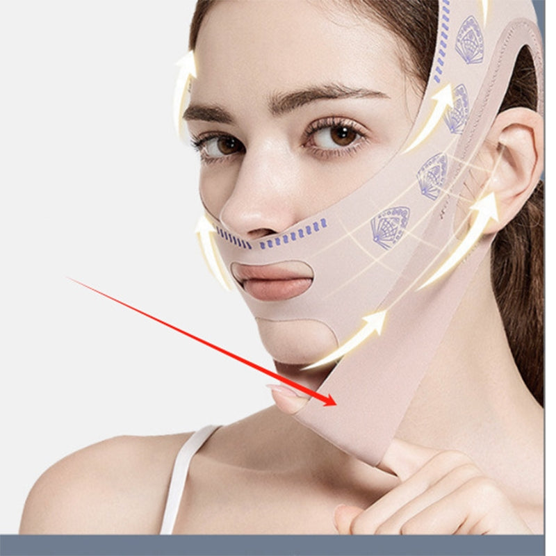 V-Face Lifting & Firming Band Mask, Jawline & Facial Lift for Mandible and Nasolabial Folds, Day & Night Use