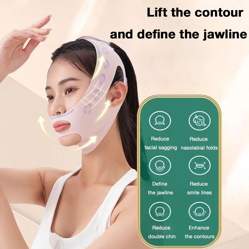 V-Face Lifting & Firming Band Mask, Jawline & Facial Lift for Mandible and Nasolabial Folds, Day & Night Use