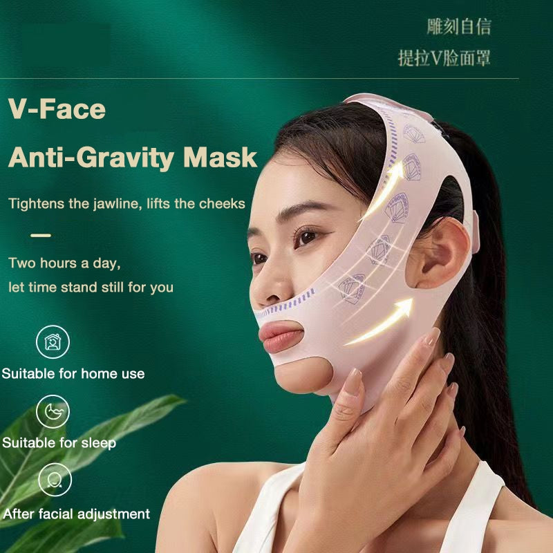 V-Face Lifting & Firming Band Mask, Jawline & Facial Lift for Mandible and Nasolabial Folds, Day & Night Use
