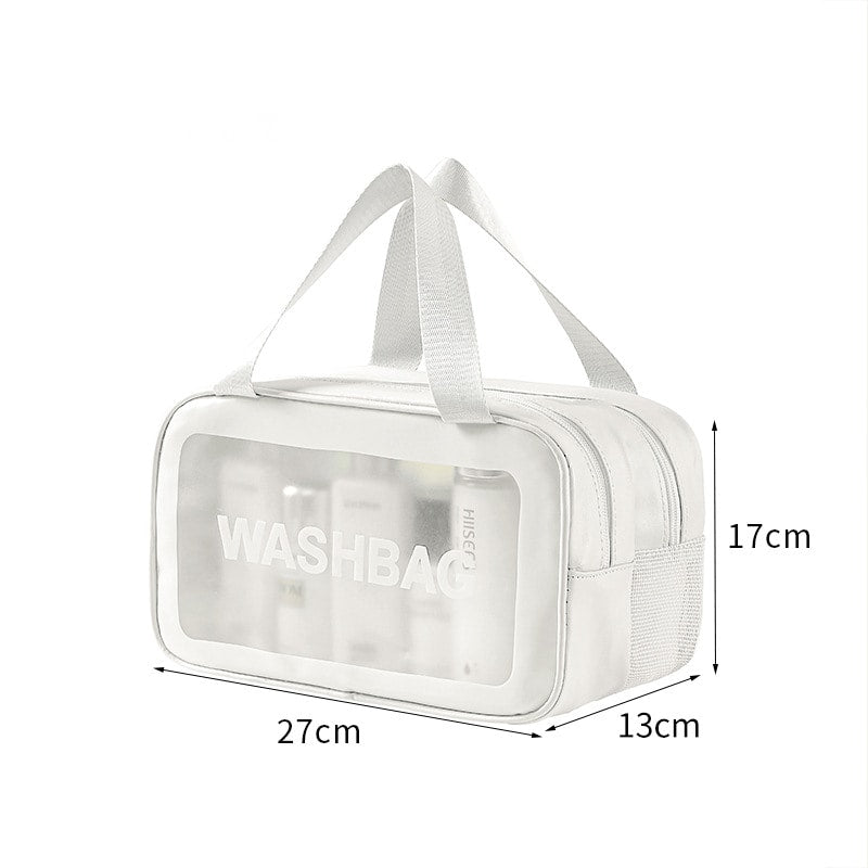 Waterproof Toiletry Bag with Dry-Wet Separation – Large-Capacity Travel Makeup Organizer, Portable Transparent PVC Wash Bag
