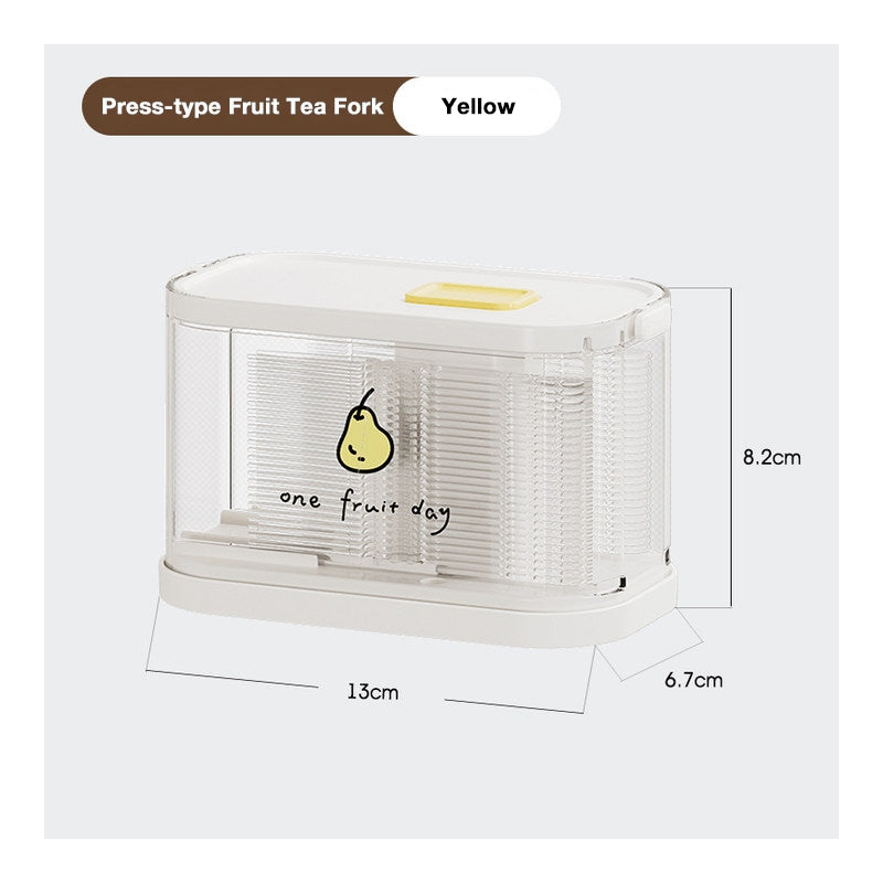 Press-and-Release Multifunctional Fruit Fork Box