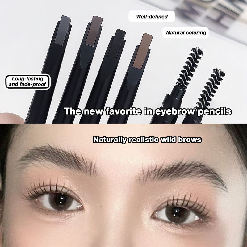 Double-Ended Waterproof and Sweatproof Eyebrow Pencil – Long-Lasting and Smudge-Resistant