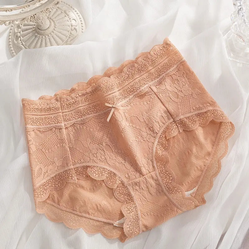 Sexy Hollow Lace Mid-waist Panties For Women
