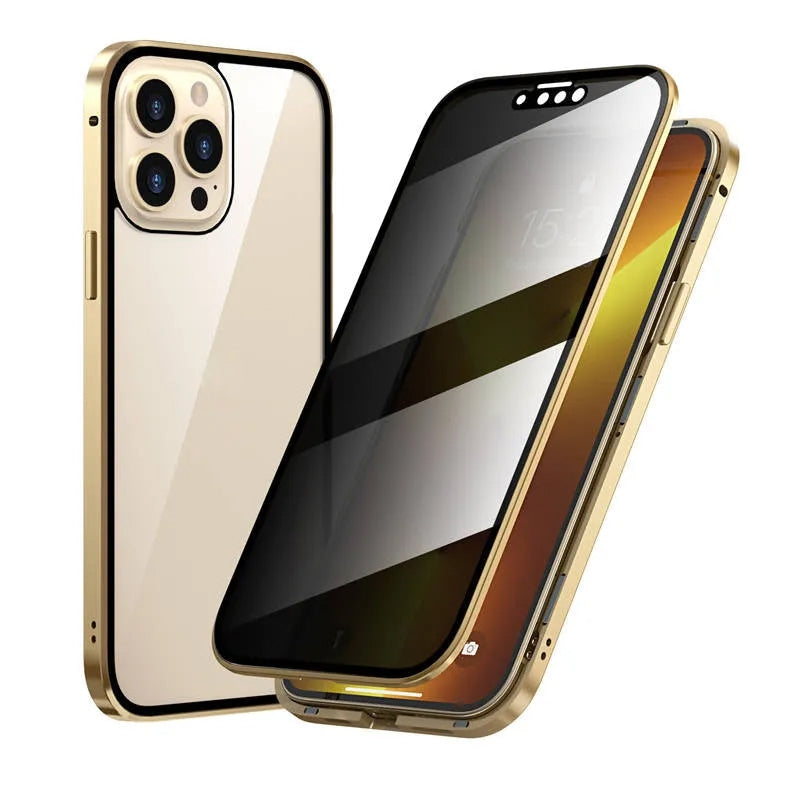 【Some mobile phone models are currently in local stock & have limited time discounts】IPhone Magnetic Double-Sided Privacy Glass Case
