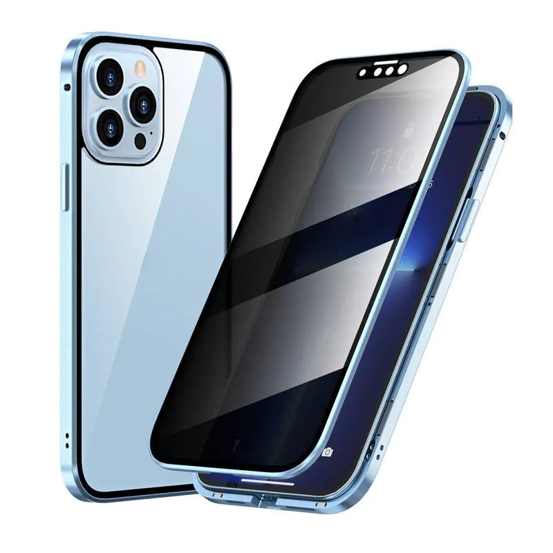 【Some mobile phone models are currently in local stock & have limited time discounts】IPhone Magnetic Double-Sided Privacy Glass Case