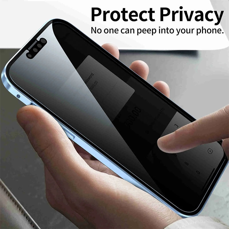 【Some mobile phone models are currently in local stock & have limited time discounts】IPhone Magnetic Double-Sided Privacy Glass Case