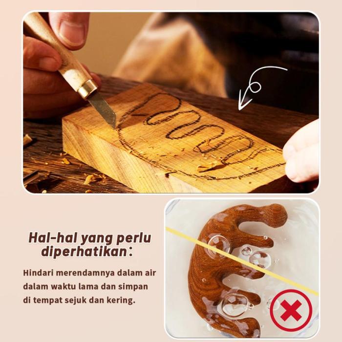 Head & face meridian massage solid wood comb, sandalwood, dredge meridians, smooth blood circulation