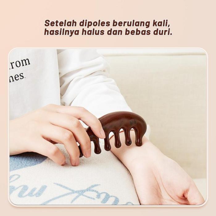 Head & face meridian massage solid wood comb, sandalwood, dredge meridians, smooth blood circulation