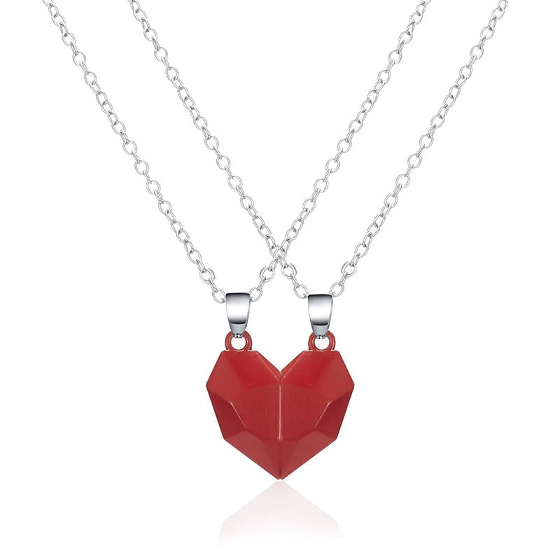 【2pcs】Couples Magnetic Heart Pendants