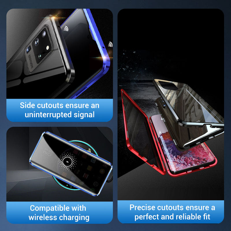 Samsung Anti-Peeping Phone Case, Full-Cover Magnetic Metal Protective Case