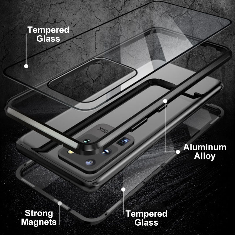 Samsung Anti-Peeping Phone Case, Full-Cover Magnetic Metal Protective Case