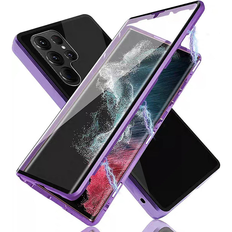 Samsung Anti-Peeping Phone Case, Full-Cover Magnetic Metal Protective Case
