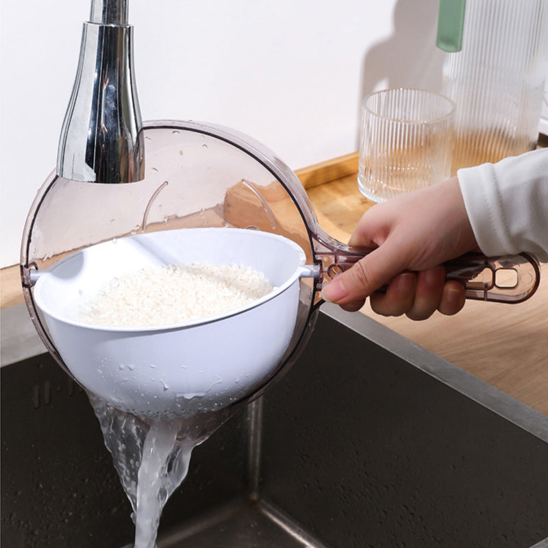 Versatile Handle Rice Washing and Vegetable Strainer Bowl