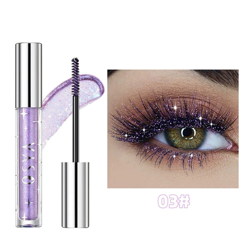 Glitter Mascara for Eyes with Silver Sparkles
