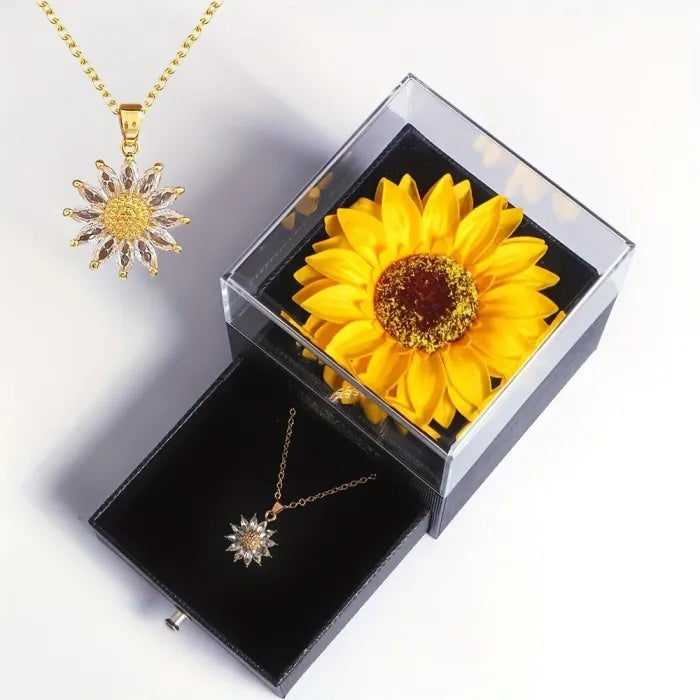Vintage Sunflower Titanium Steel Necklace