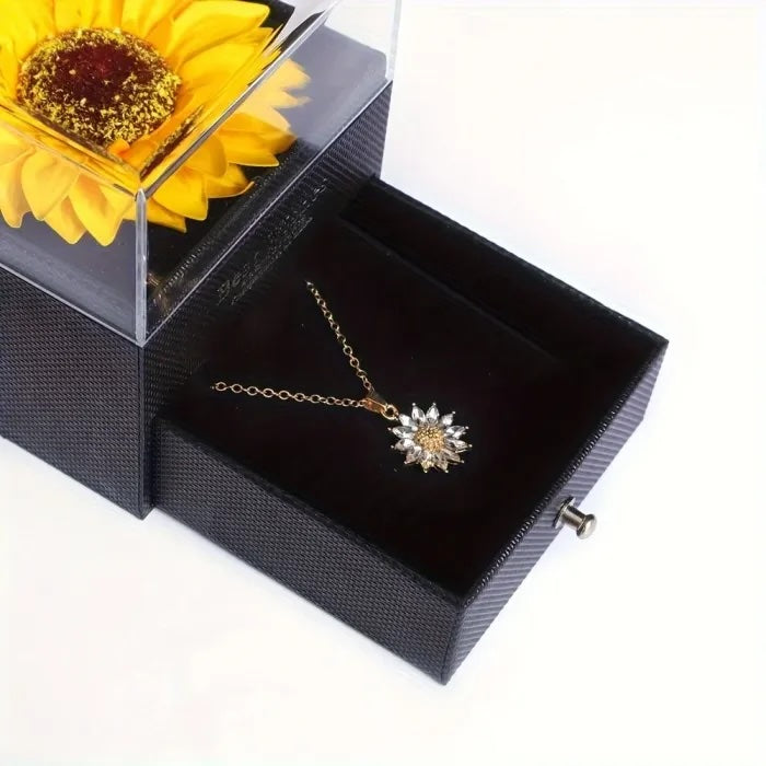 Vintage Sunflower Titanium Steel Necklace
