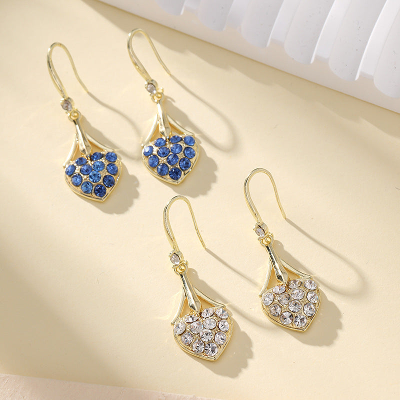 Exquisite Design Full Diamond Heart Earrings