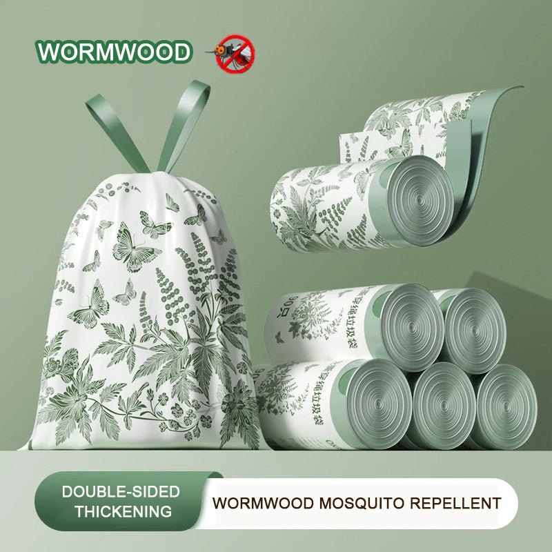 Tear-free Drawstring Portable Mosquito Repellent Wormwood Garbage Bag