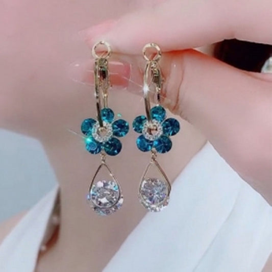 Fresh And Sweet Flower Zircon Earrings
