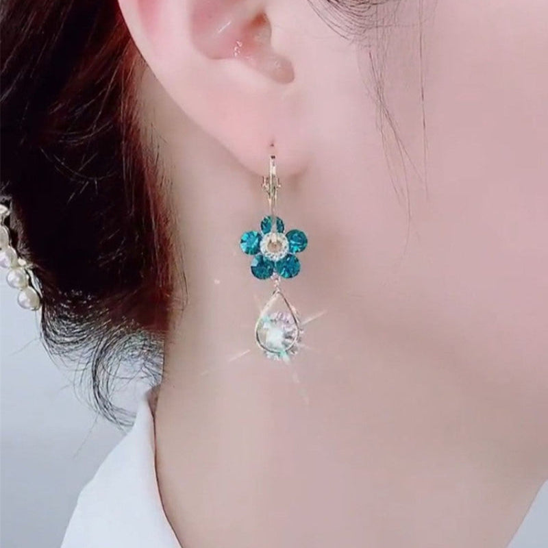 Fresh And Sweet Flower Zircon Earrings
