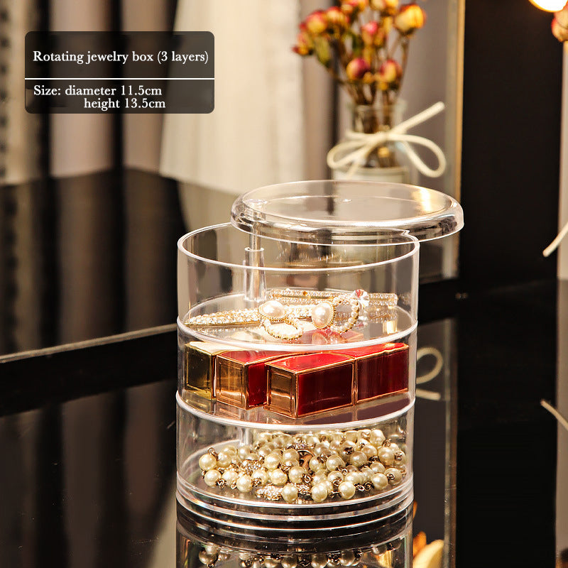 Transparent Multi-layer Rotatable Jewelry Storage Box