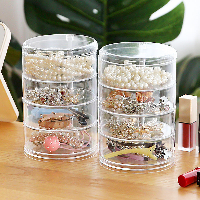 Transparent Multi-layer Rotatable Jewelry Storage Box