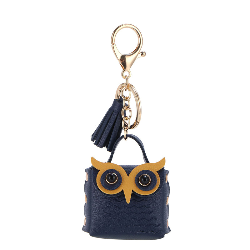 PU Leather Owl Cute Mini Coin Purse Car Keychain Bag Pendant