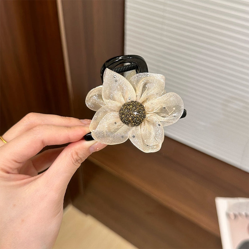 Sparkling Rhinestone Flower Hair Claw