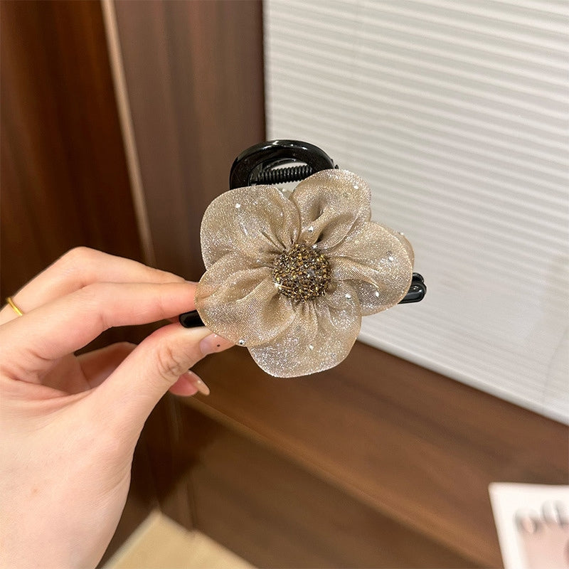 Sparkling Rhinestone Flower Hair Claw