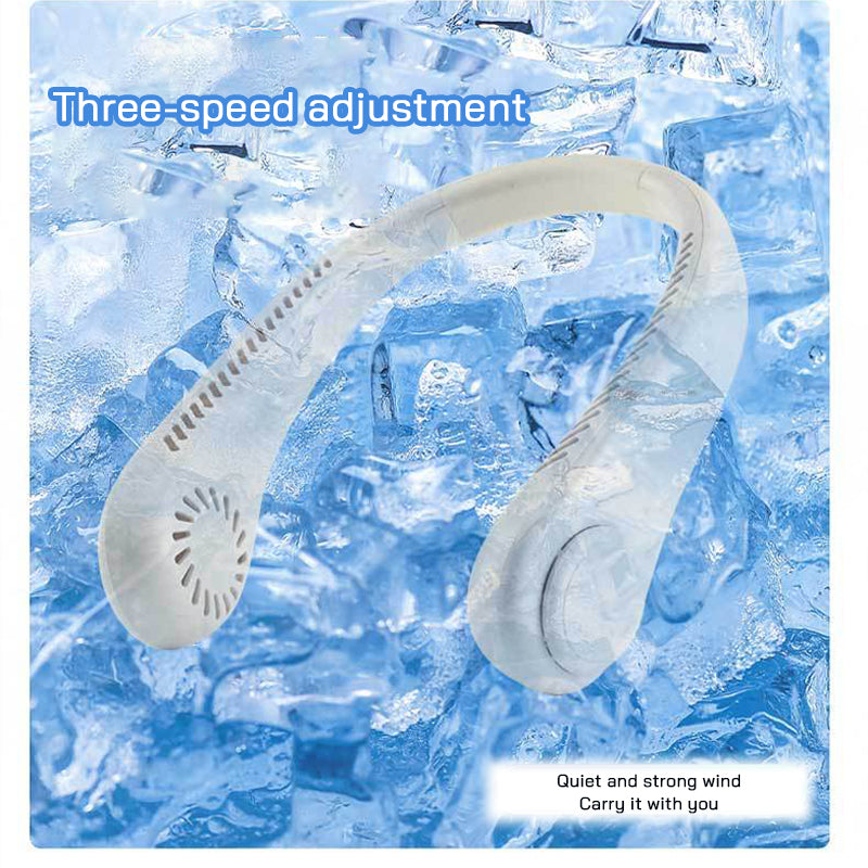 USB Charging Portable Outdoor Mini Leafless Hanging Neck Fan