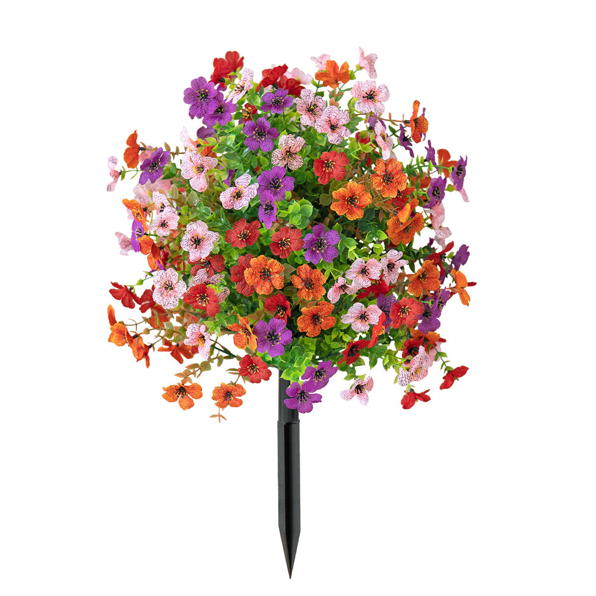 Fake Violet Flower Stake for Yard & Garden Decor