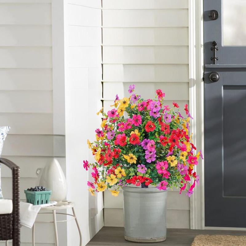 Fake Violet Flower Stake for Yard & Garden Decor