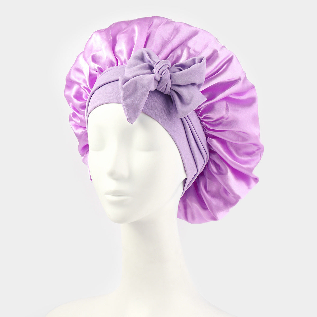 Stretch Silk Bow Beauty Hair Care Sleep Cap