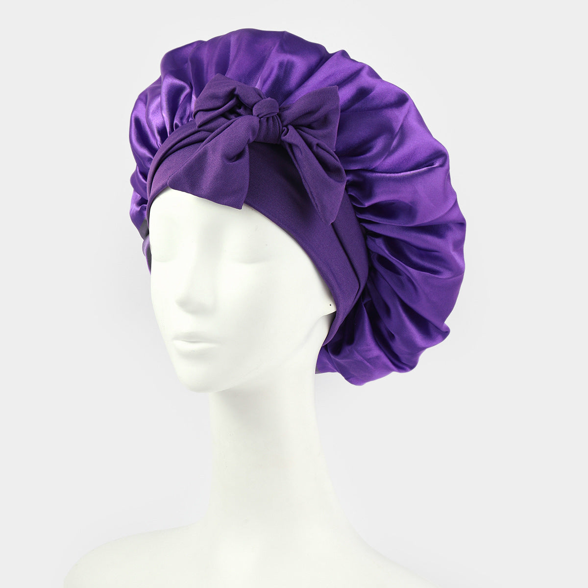 Stretch Silk Bow Beauty Hair Care Sleep Cap